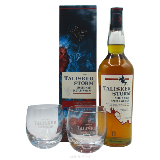 Whisky Talisker Storm + 2 Free Talisker Single Malt Glasses Scotch Whisky