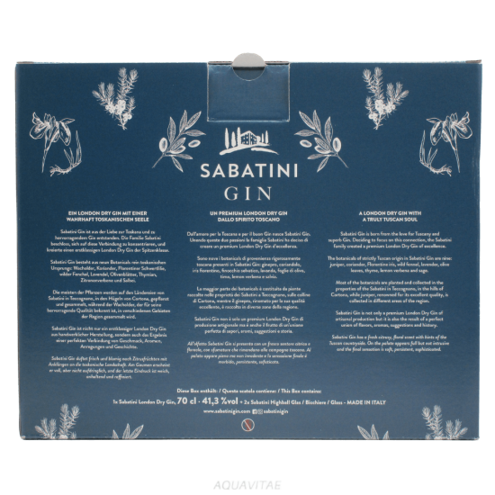 Sabatini Gin Gift pack + 2 Bicchieri Gin Spirit