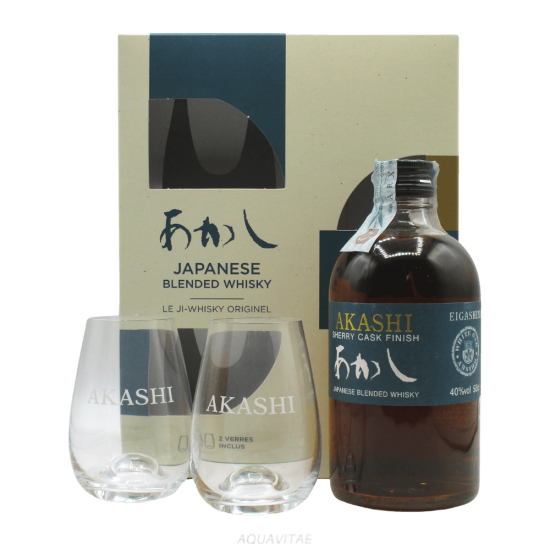 Whisky Akashi Blended Sherry Cask Gift Pack + 2 Bicchieri Whisky Giapponese Blended 