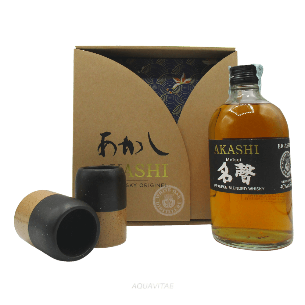 Whisky Akashi Meisei Gift Pack + 2 Glasses - Whisky Blended Japanese