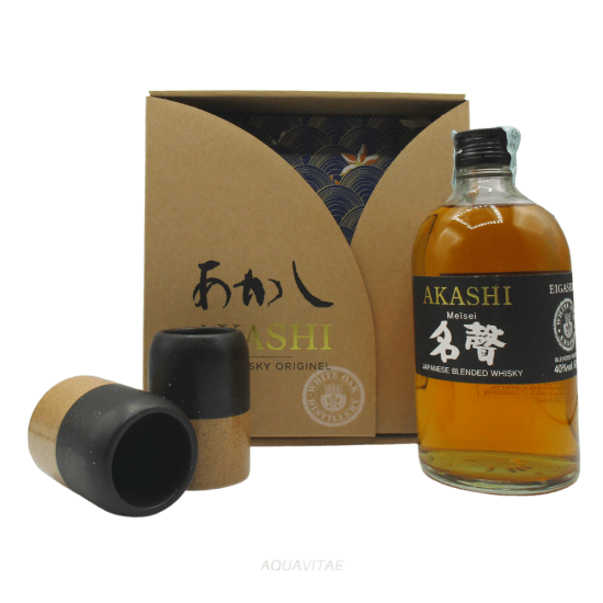 Whisky Akashi Meisei Gift Pack + 2 Glasses Whisky Blended Japanese