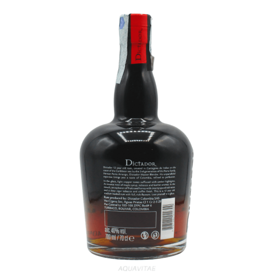 Rum Dictador 12 Year Old Rum Colombia