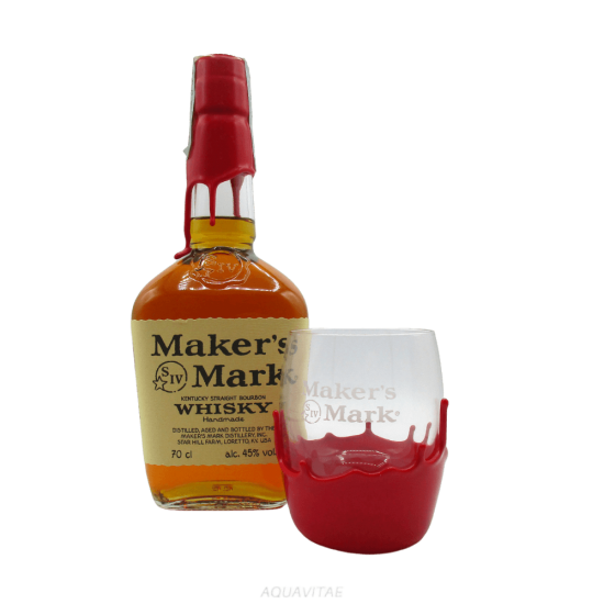 Whiskey Maker's Mark + Rocking Dipped Glass Omaggio Bourbon Whiskey 
