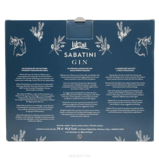 Sabatini Gin Gift pack + 2 Bicchieri